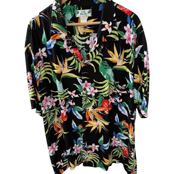 Two Palms Men’s Hawaiian Shirt Size 3XL 100% Rayon Button Up Floral Casual Beach - Picture 1 of 9